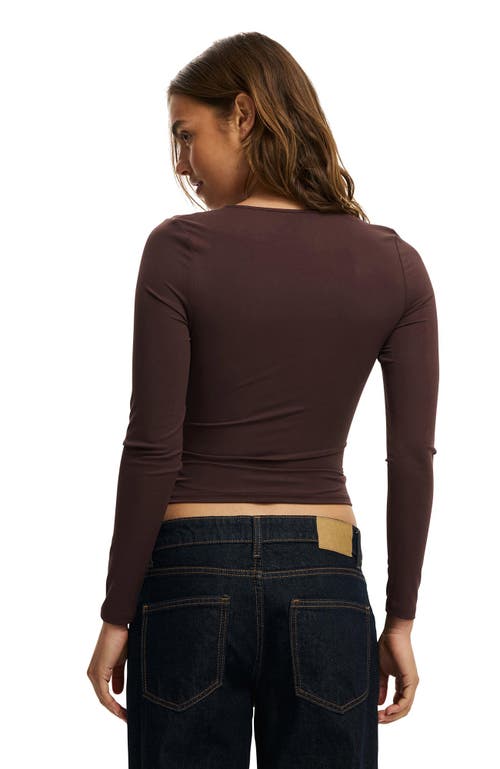 Cotton On Steffi Trim Long Sleeve Top In Brown