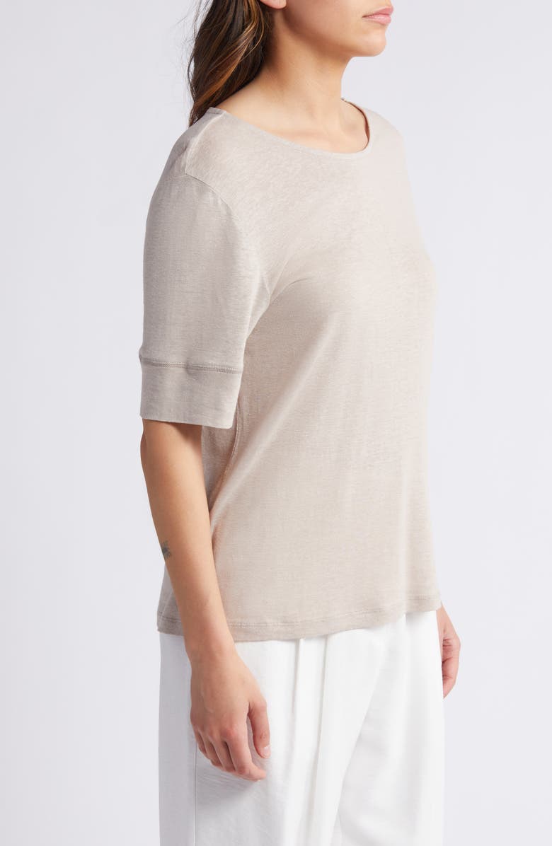 RUE SOPHIE Fern Oversize Linen & Cotton T-Shirt, Alternate, color, 
