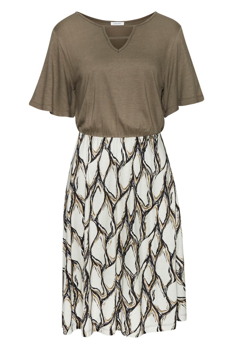 2-In-1 Short Sleeve Dress, Alternate, color, Ivory Khaki