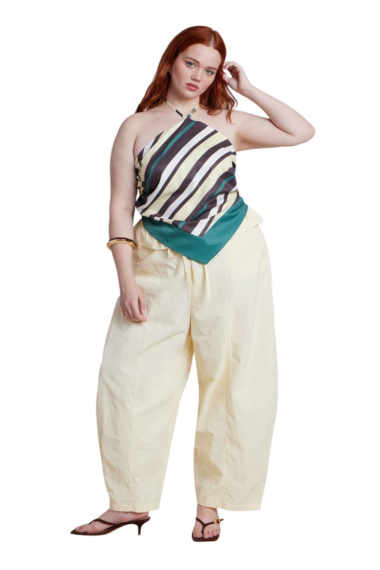 Foldover Tie Waist Pant, Alternate, color, SUNLIGHT YELLOW
