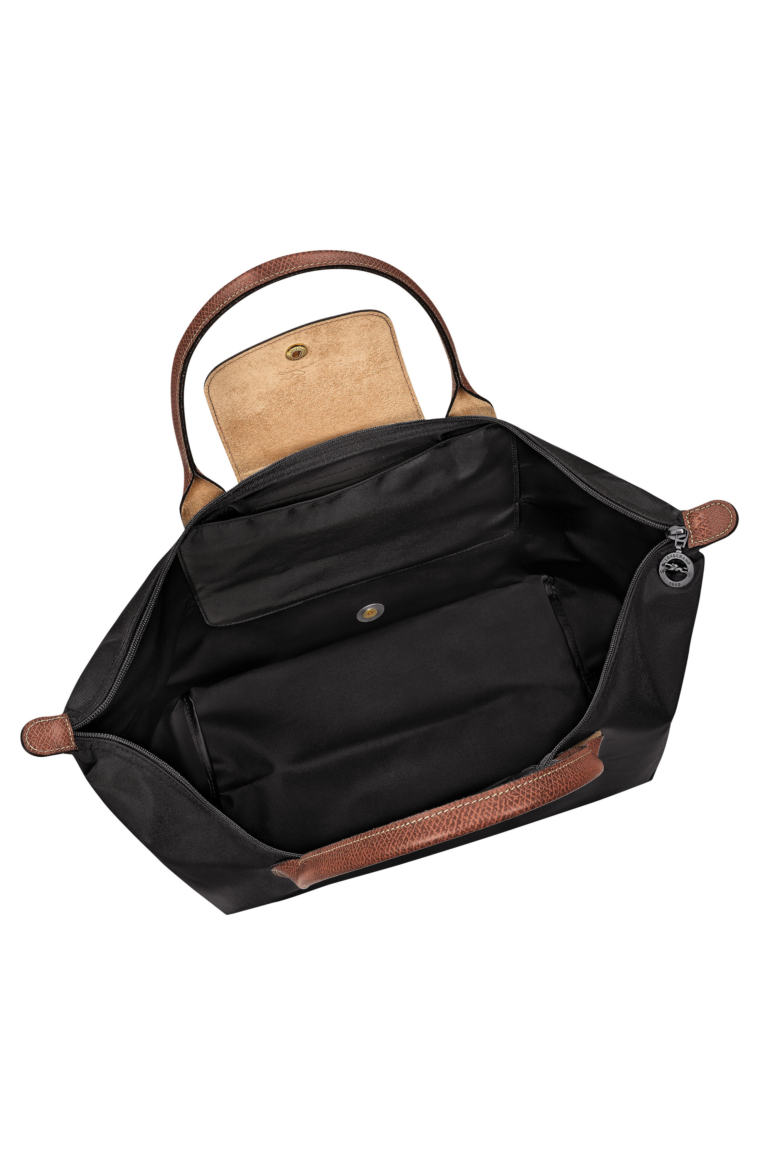 Longchamp Le Pliage Original Nylon Top Handle Bag, Alternate, color, Black