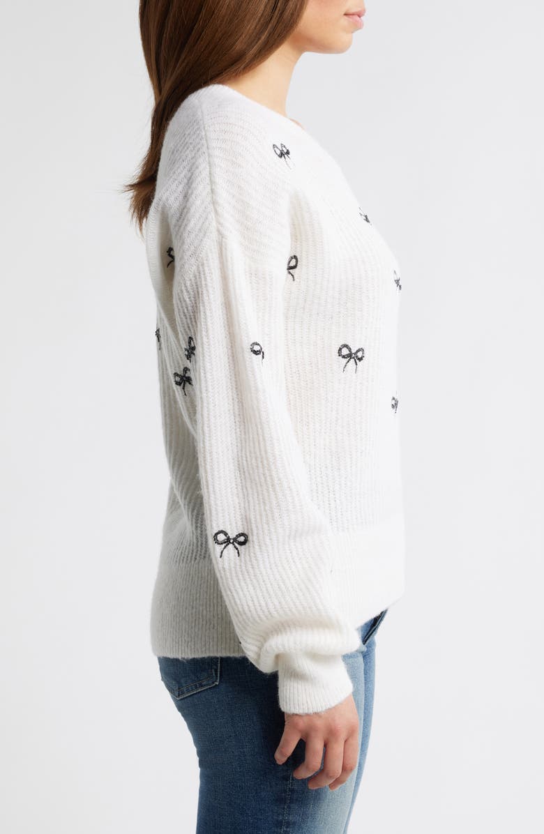 vineyard vines Bow Embellished Alpaca Blend Crewneck Sweater, Alternate, color,