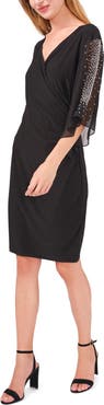 Chaus Embellished Sleeve Sheath Dress