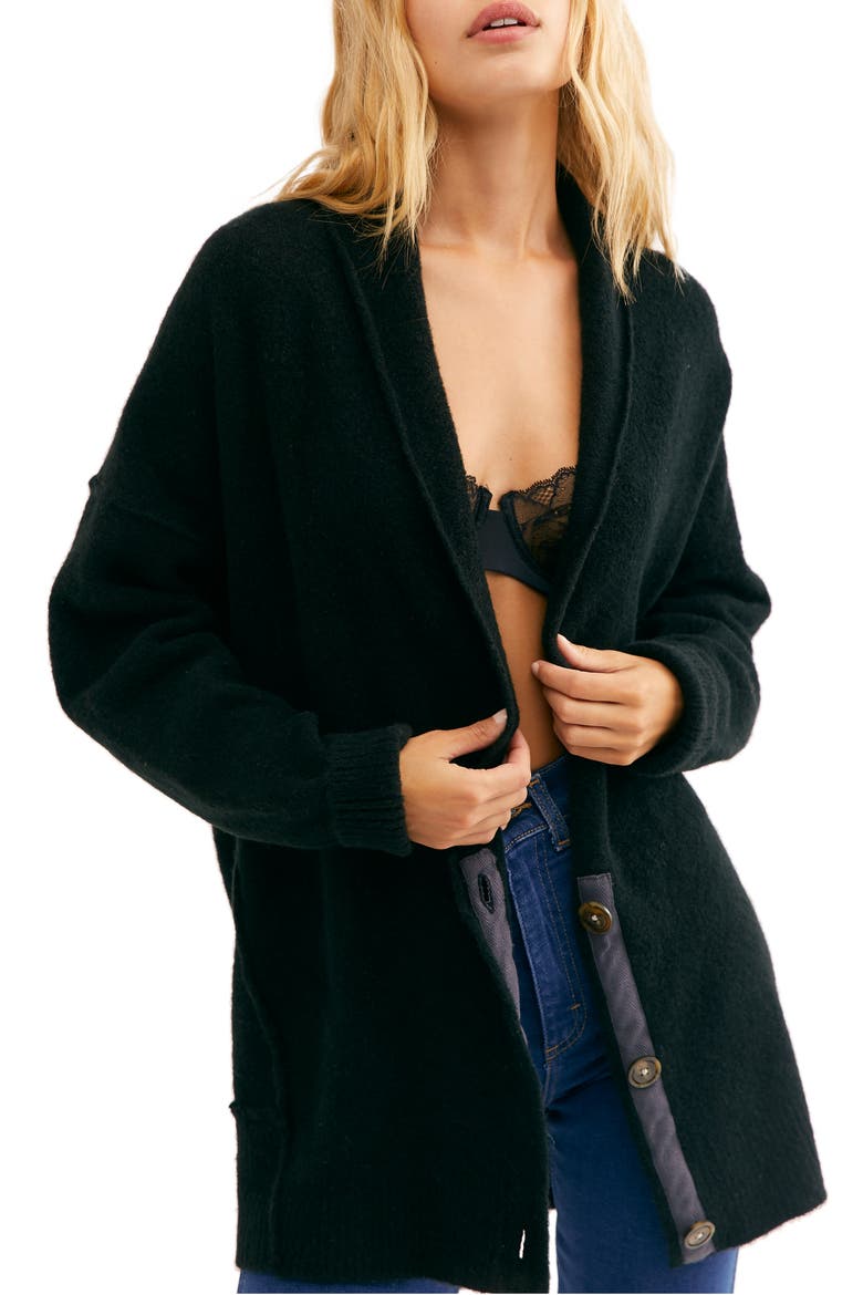 Eucalyptus Cardigan, Main, color, BLACK