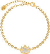 Karma and Luck Delicate Karma Lotus Mother of Pearl Bracelet