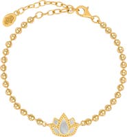 Karma and Luck Delicate Karma Lotus Mother of Pearl Bracelet