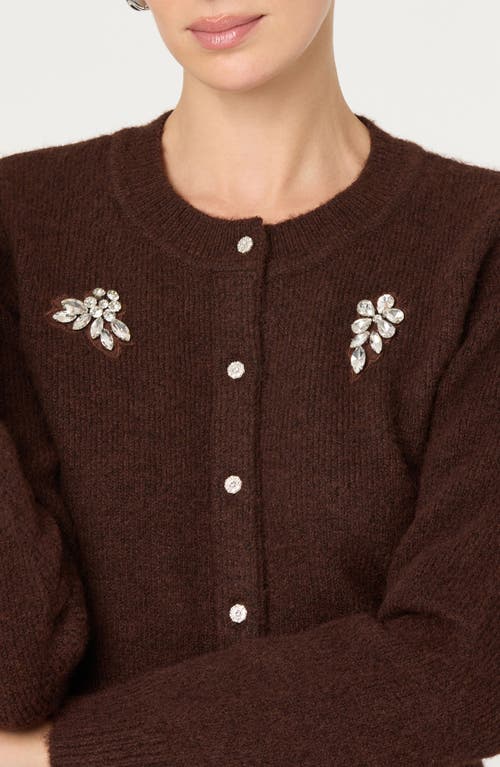 Astr The Label Kalie Embellished Cardigan In Brown