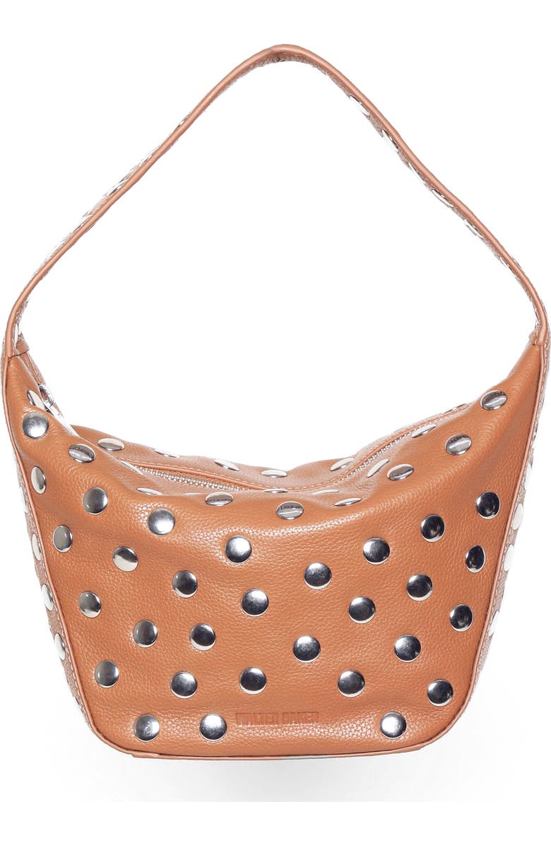 Walter Baker Hendrix Stud Leather Shoulder Bag, Main, color, Camel