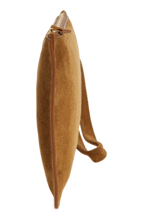 Lie Studio Lié Studio The Charlie Leather Clutch In Maple Brown Suede