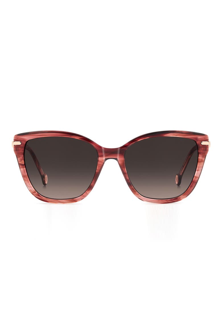 Her 55mm Gradient Cat Eye Sunglasses, Main, color, RED HORN/ BROWN SF