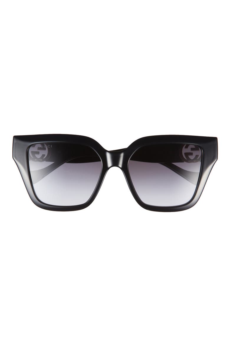 54mm Square Sunglasses, Main, color, BLACK GREY