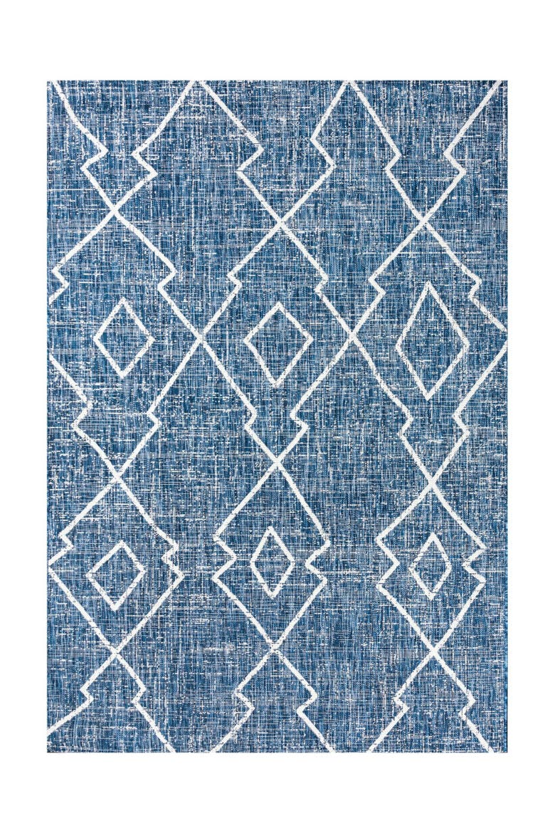 Carwa  Diamond Trellis Indoor/Outdoor Area Rug, Alternate, color, Blue/Ivory
