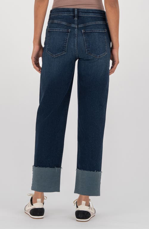 Kut From The Kloth Fay Raw Hem High Waist Straight Leg Jeans In Blue