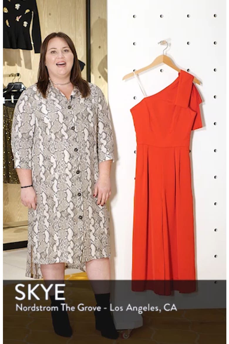 Carmen One-Shoulder Crepe Jumpsuit video
