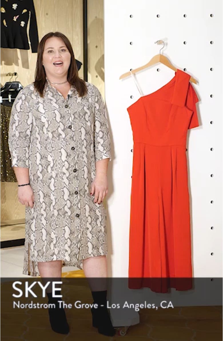 Carmen One-Shoulder Crepe Jumpsuit, sales video thumbnail