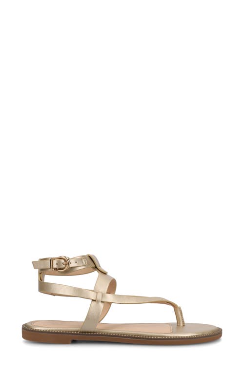 Journee Collection Tangie Snake Embossed Strappy Sandal In Champagne