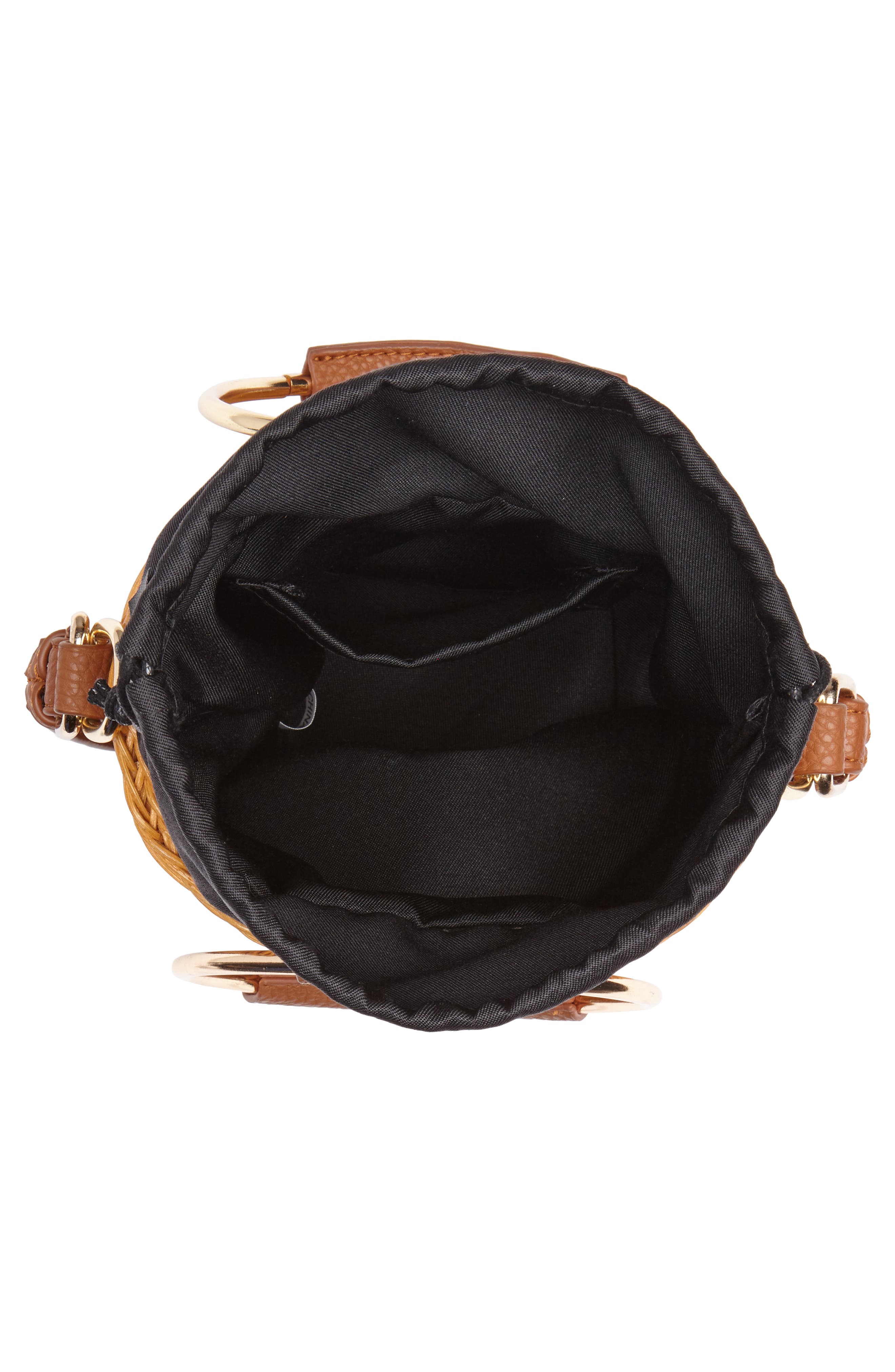 Malibu Skye Metal Handle Straw Bucket Bag, Alternate, color, 