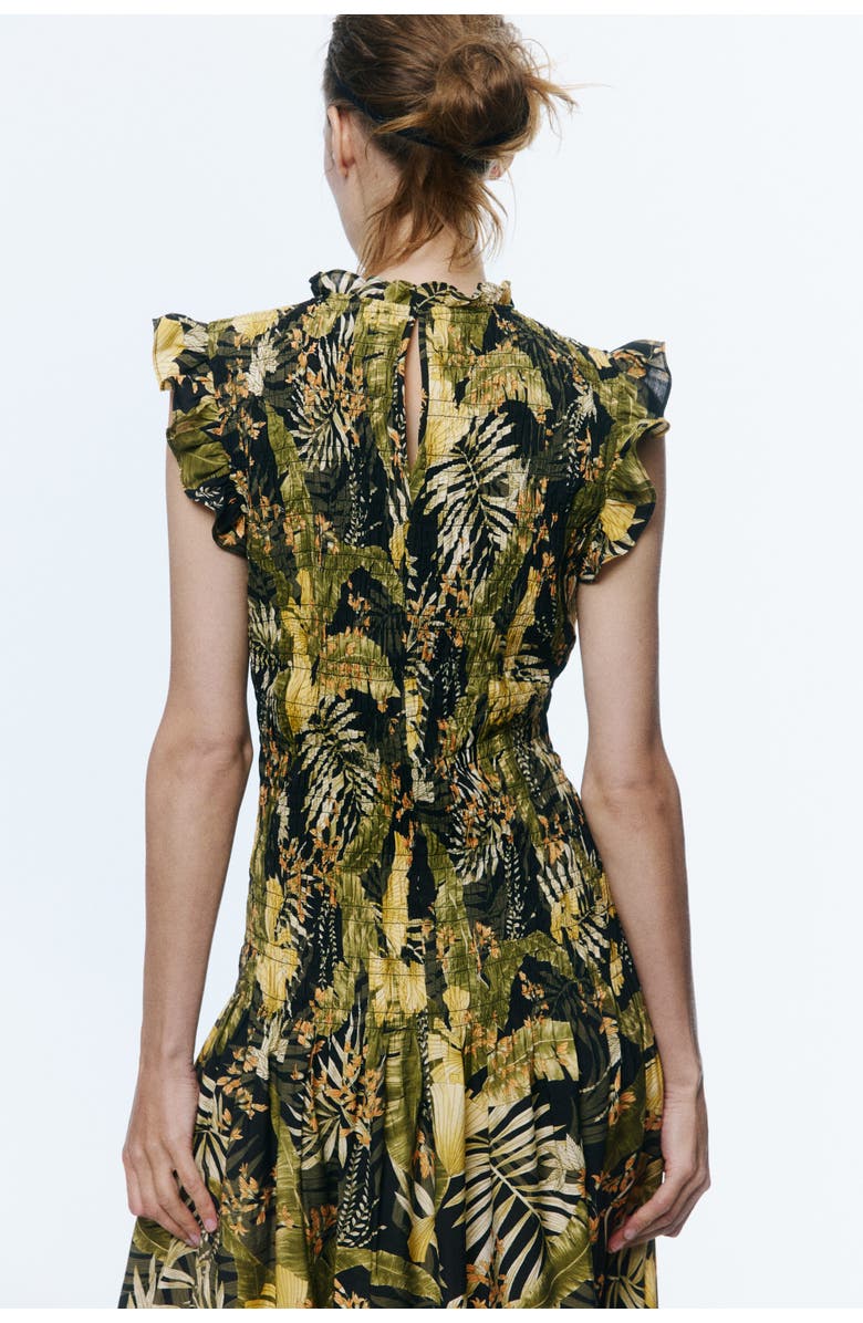 H&M Smocked Midi Dress, Alternate, color, Black/Floral