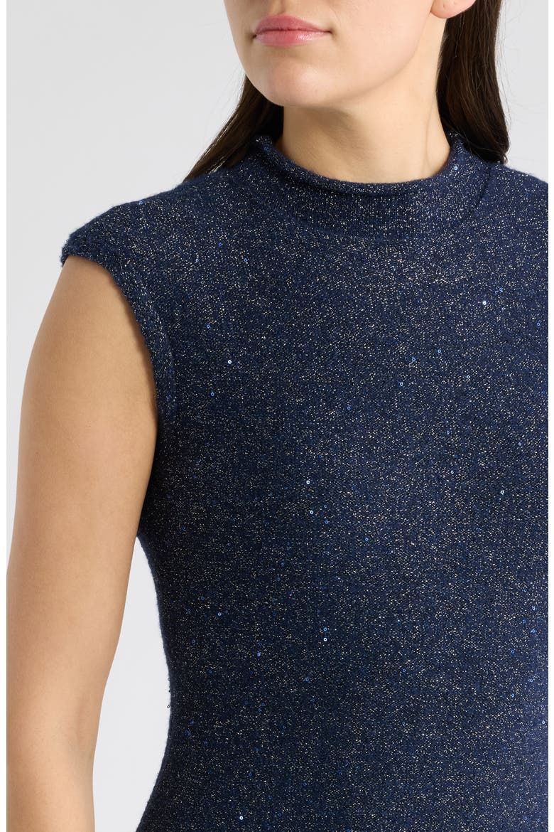 Cap Sleeve Body-Con Sweater Dress, Alternate, color, NAVY