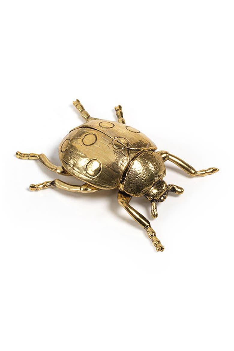 Decorative Ladybug Figurine, Main, color, GOLD