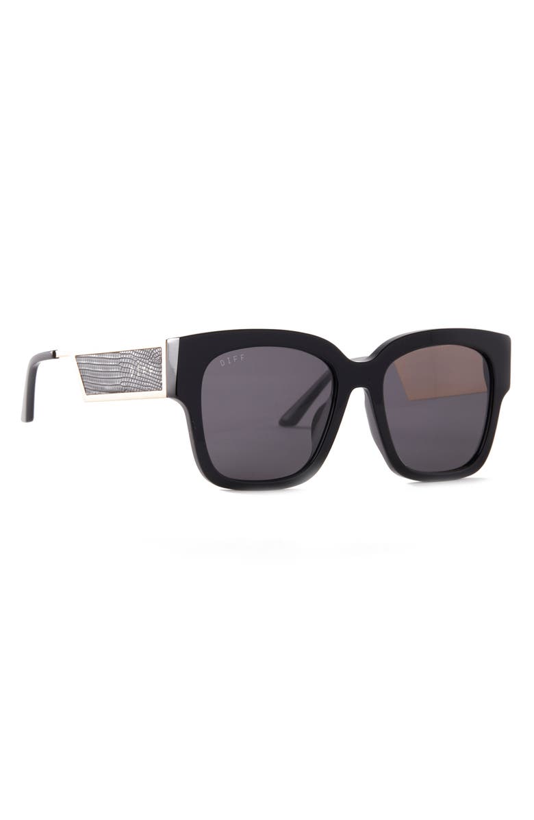 DIFF Isabella 54mm Polarized Square Sunglasses, Alternate, color, Black/ Grey