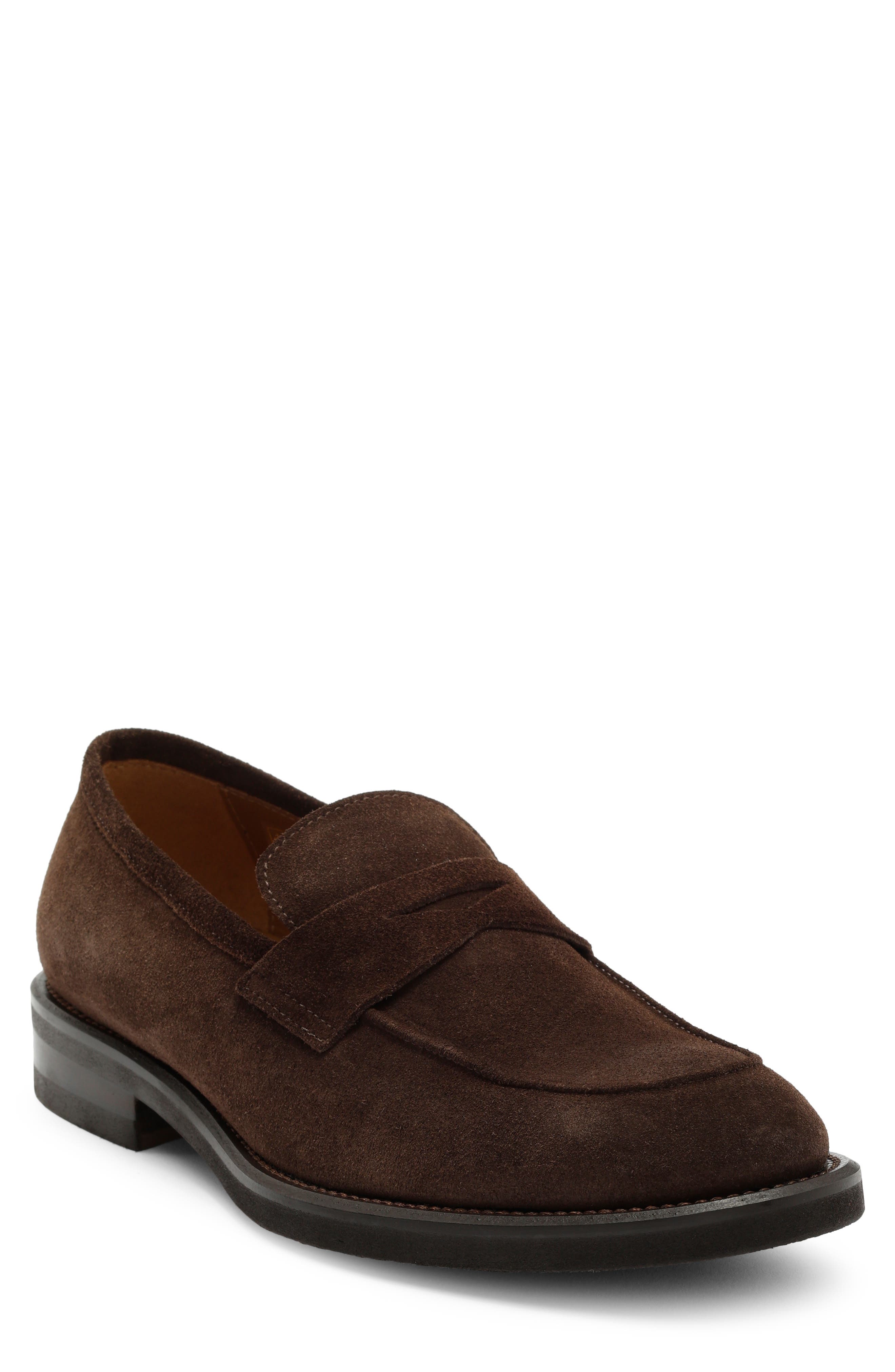 Nordstrom Italian Collection Pienza Casual Penny Loafer, Main, color, Brown Torte Suede