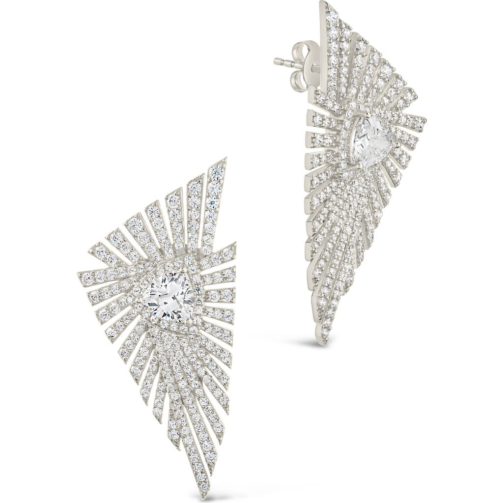Sterling Forever Rosanne Cubic Zirconia Statement Stud Earrings In Metallic