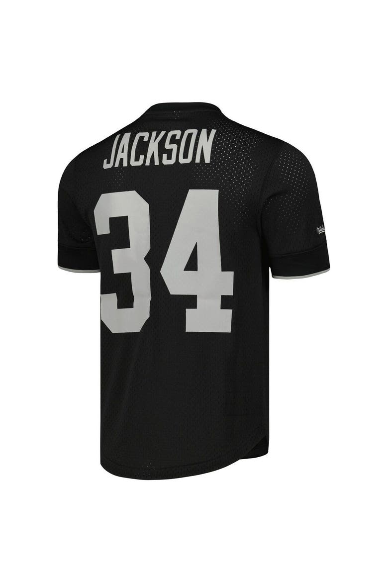 Men's Mitchell & Ness Bo Jackson Black Los Angeles Raiders Gridiron Classics Retired Player Name & Number Mesh Top, Alternate, color, Black