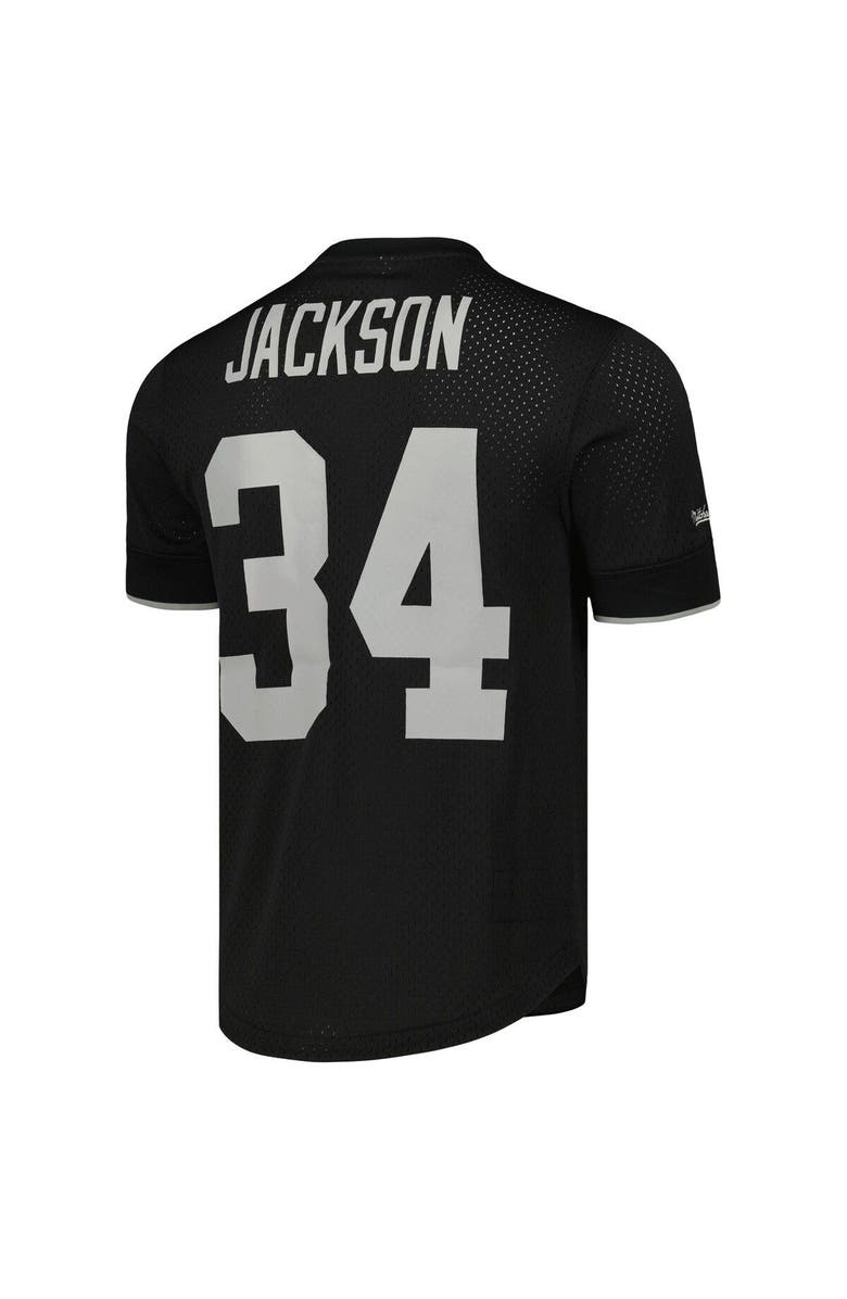 Mitchell & Ness Men's Mitchell & Ness Bo Jackson Black Los Angeles Raiders Gridiron Classics Retired Player Name & Number Mesh Top, Alternate, color, Black