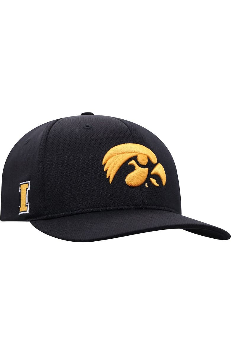 TOP OF THE WORLD Men's Top of the World Black Iowa Hawkeyes Reflex Logo Flex Hat, Alternate, color, Black