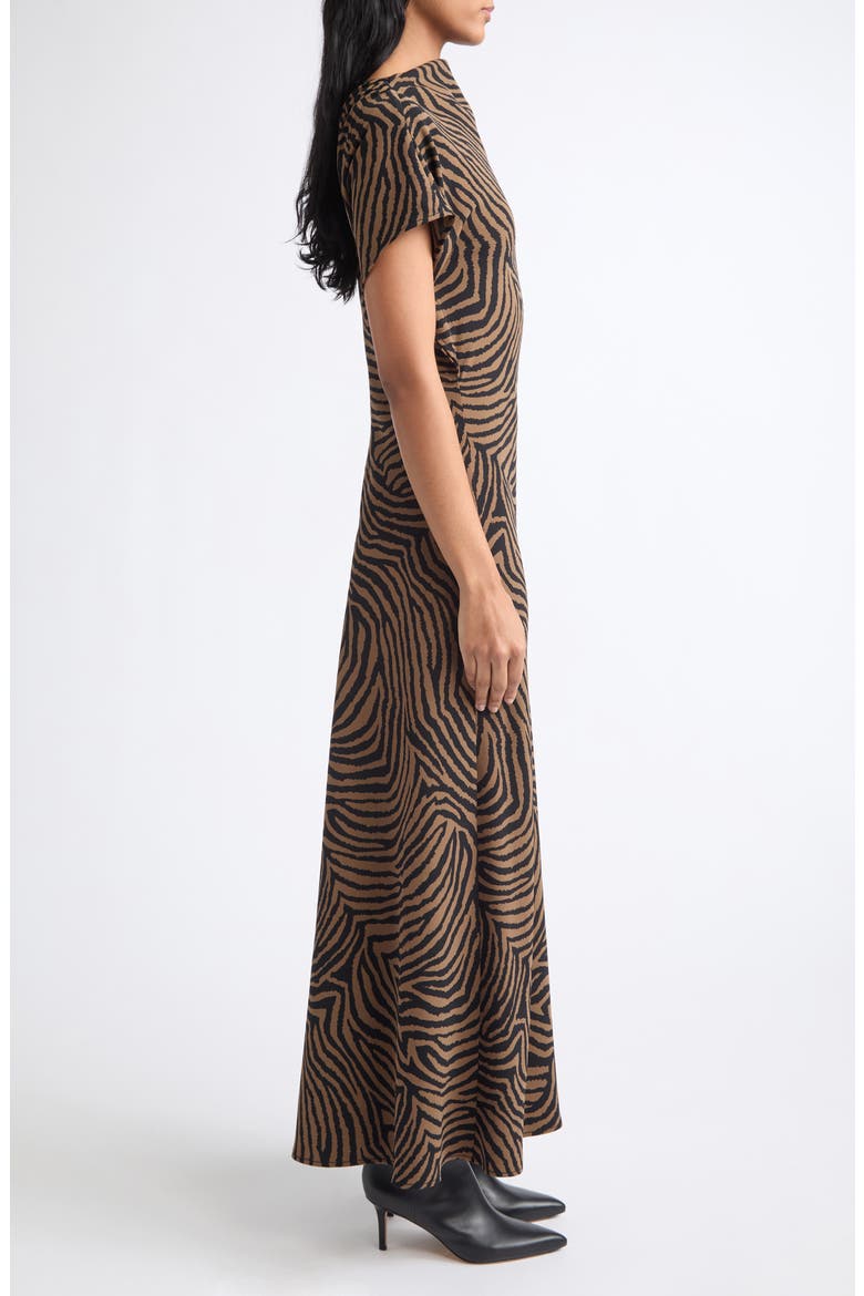 Redgrave Zebra Print Sleeveless Dress, Alternate, color, OCHRE BLACK