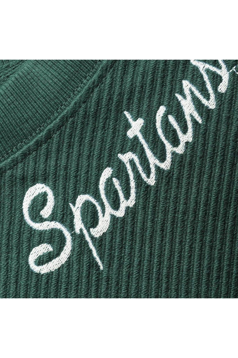 Women's League Collegiate Wear Green Michigan State Spartans Corded Timber Cropped Pullover Sweatshirt, Alternate, color, Green