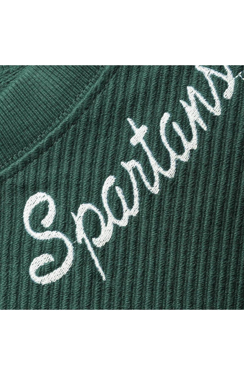 LEAGUE COLLEGIATE WEAR Women's League Collegiate Wear Green Michigan State Spartans Corded Timber Cropped Pullover Sweatshirt, Alternate, color, 