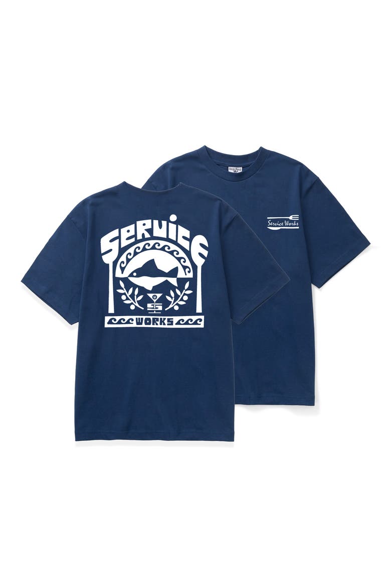 Milos Graphic T-Shirt, Main, color, NAVY