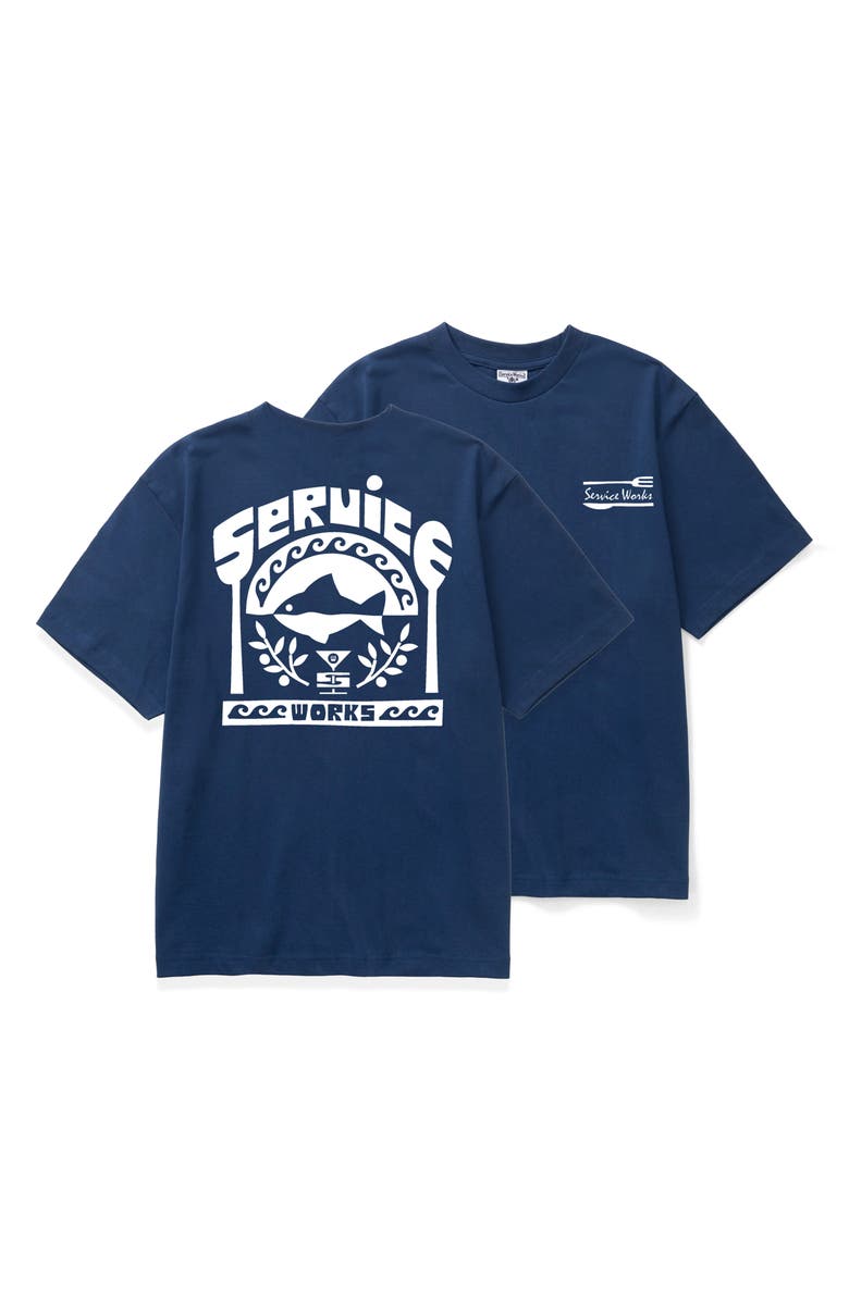 Service Works Milos Graphic T-Shirt, Main, color, Navy
