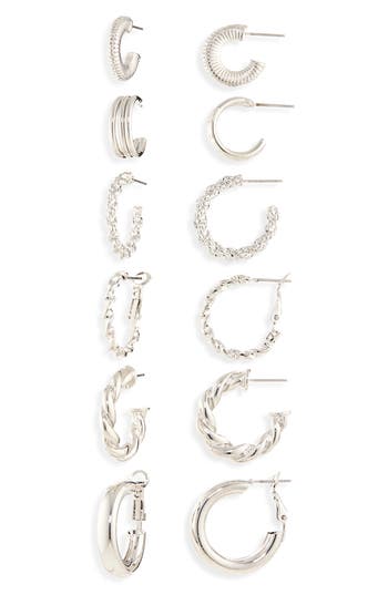 Tasha Set Of 6 Assorted Huggie Hoop Earrings