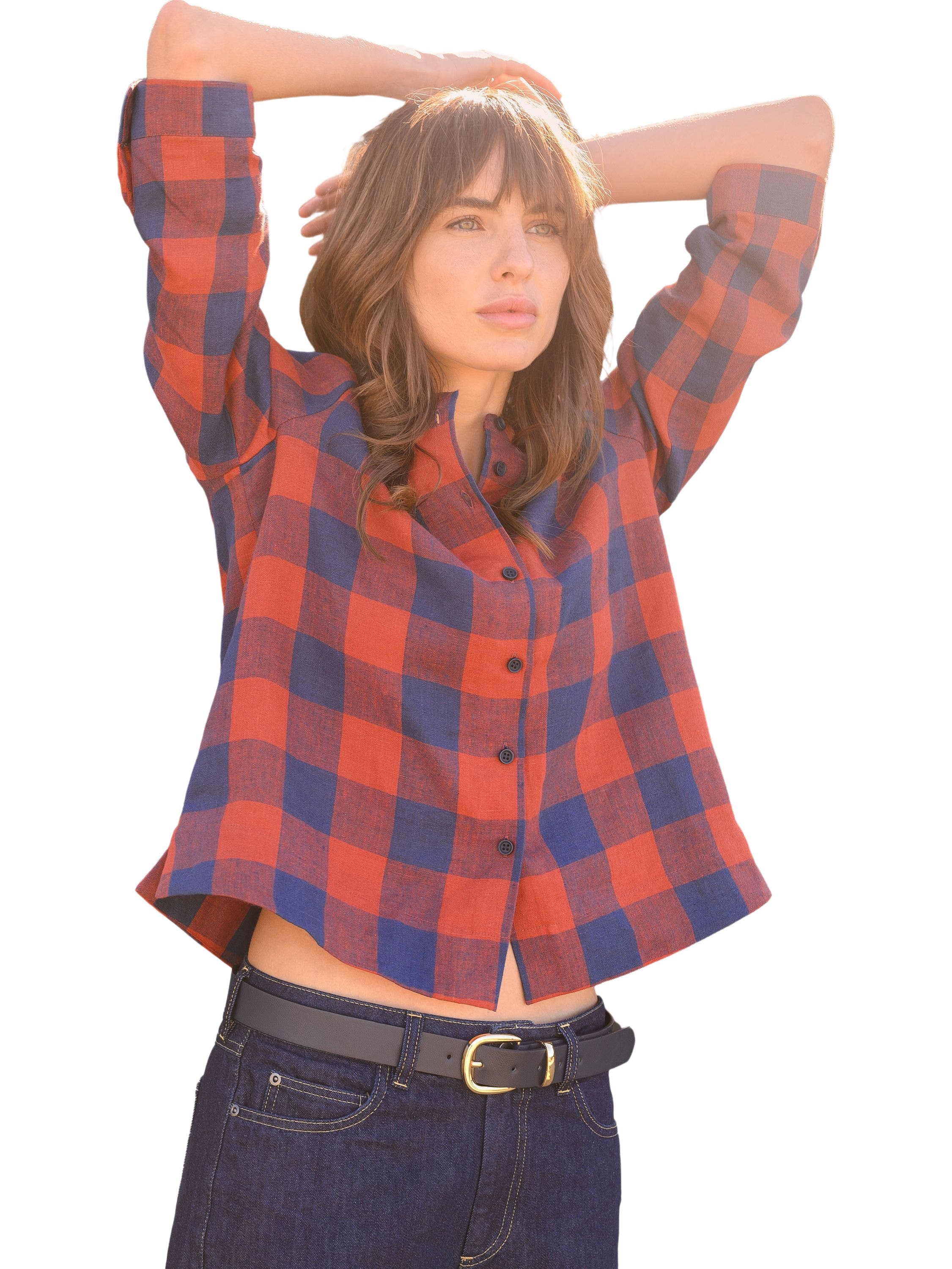 Check Swing Blouse