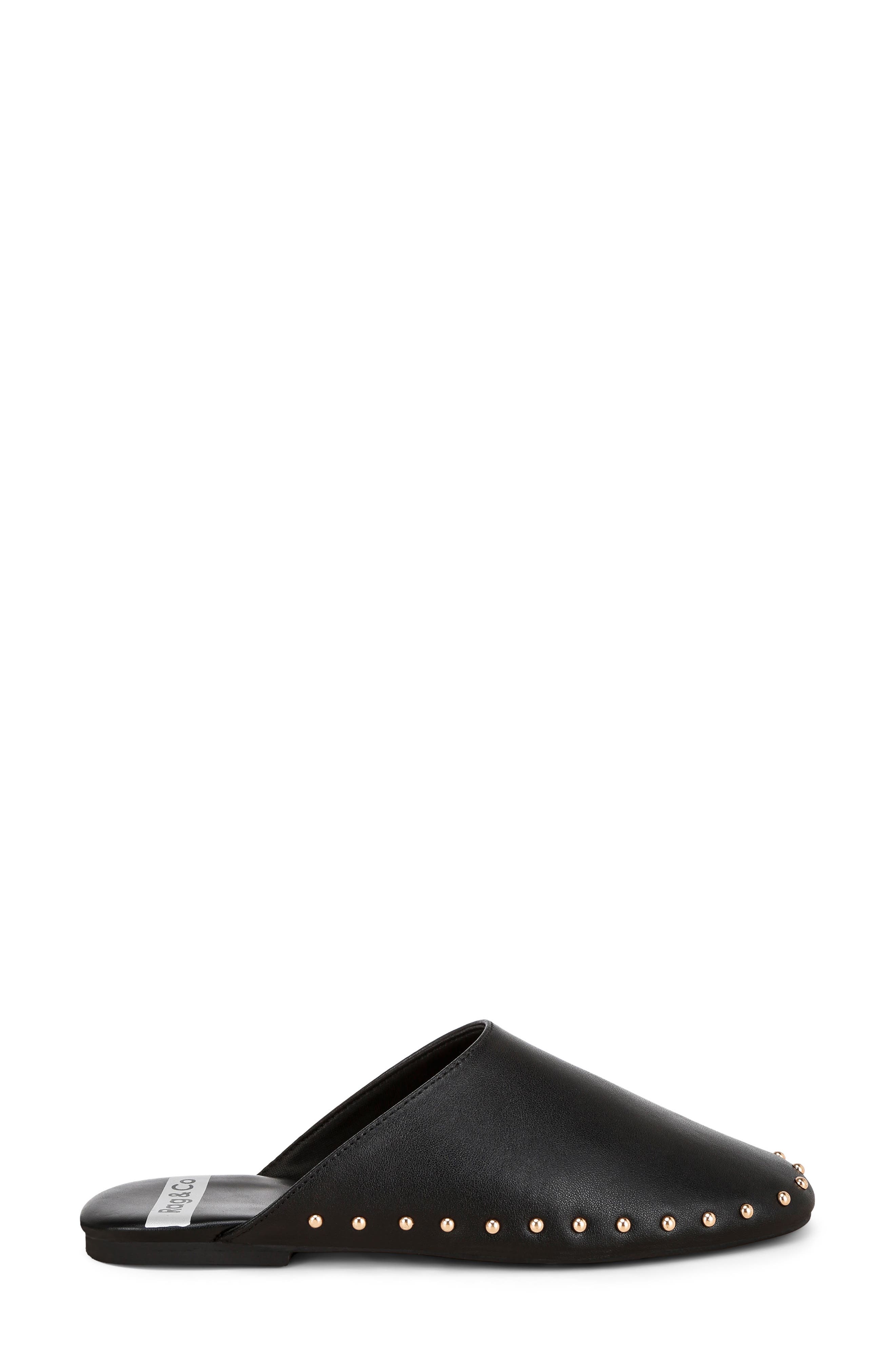 Mackey Studded Leather Mule, Alternate, color, BLACK