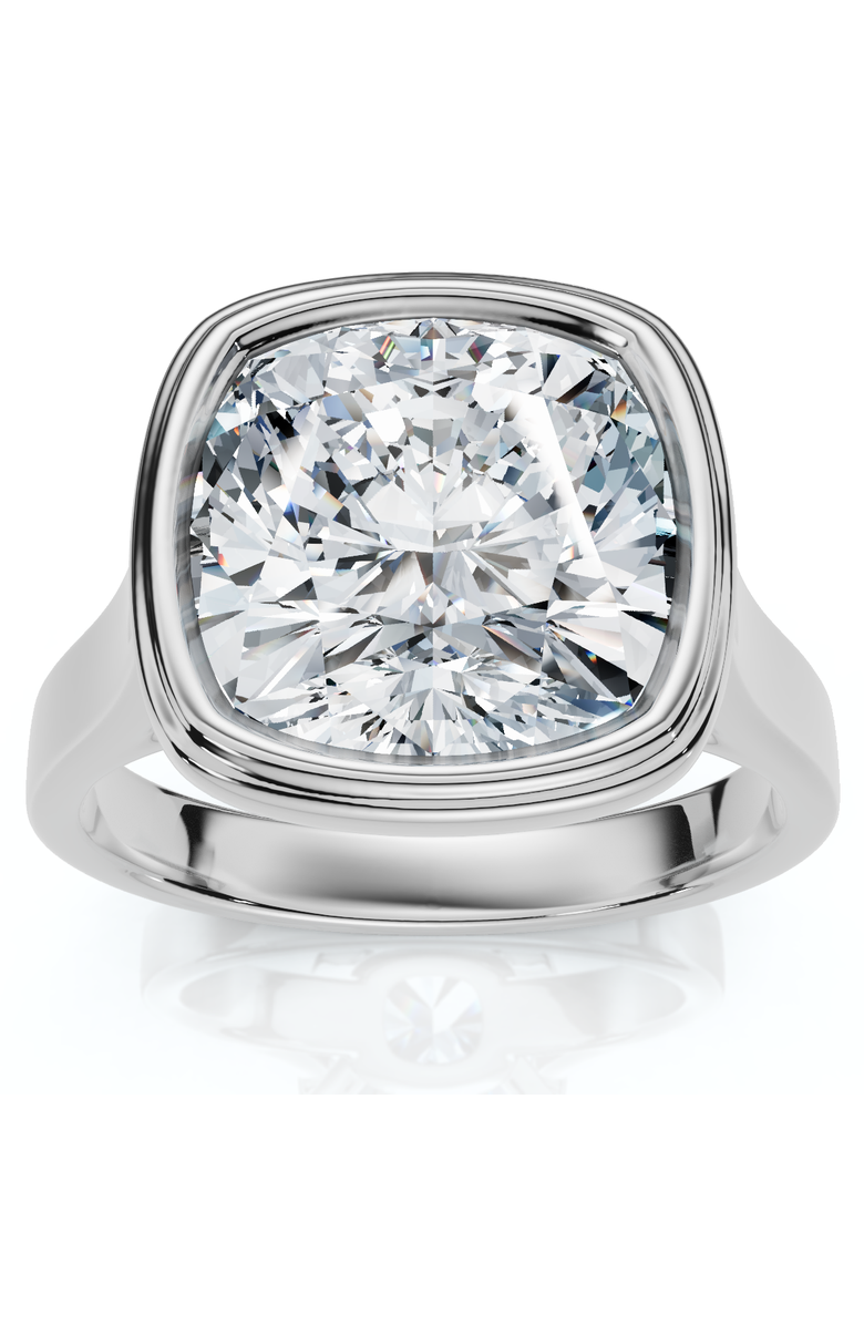 Bliss Diamond Ceritifed 4Ct Eloise Cushion Cut Bezel Set Diamond Engagement Ring 14k Gold Lab, Main, color, 14K White Gold