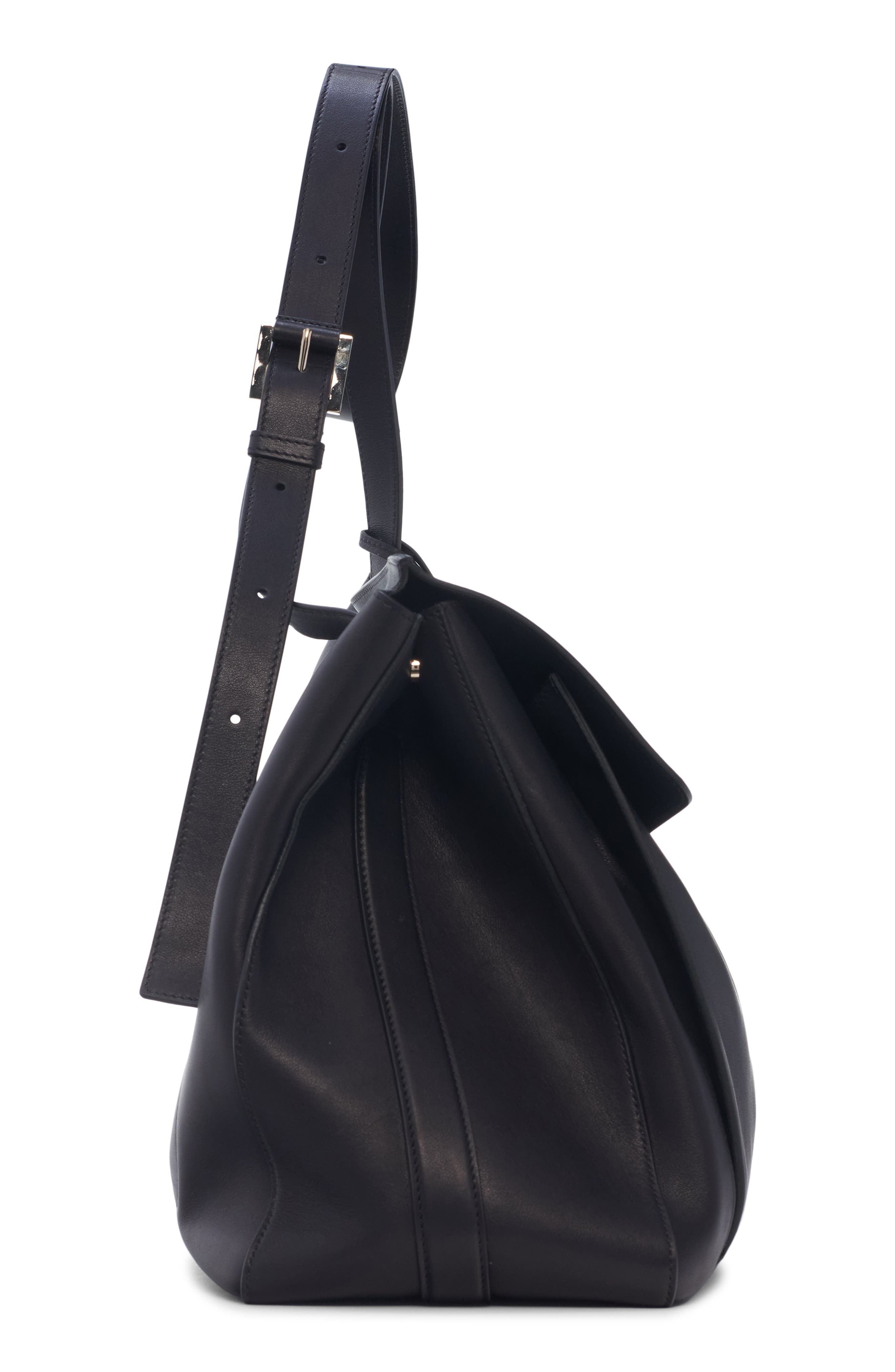 TOM FORD Large Besace Leather Messenger Bag, Alternate, color, Black