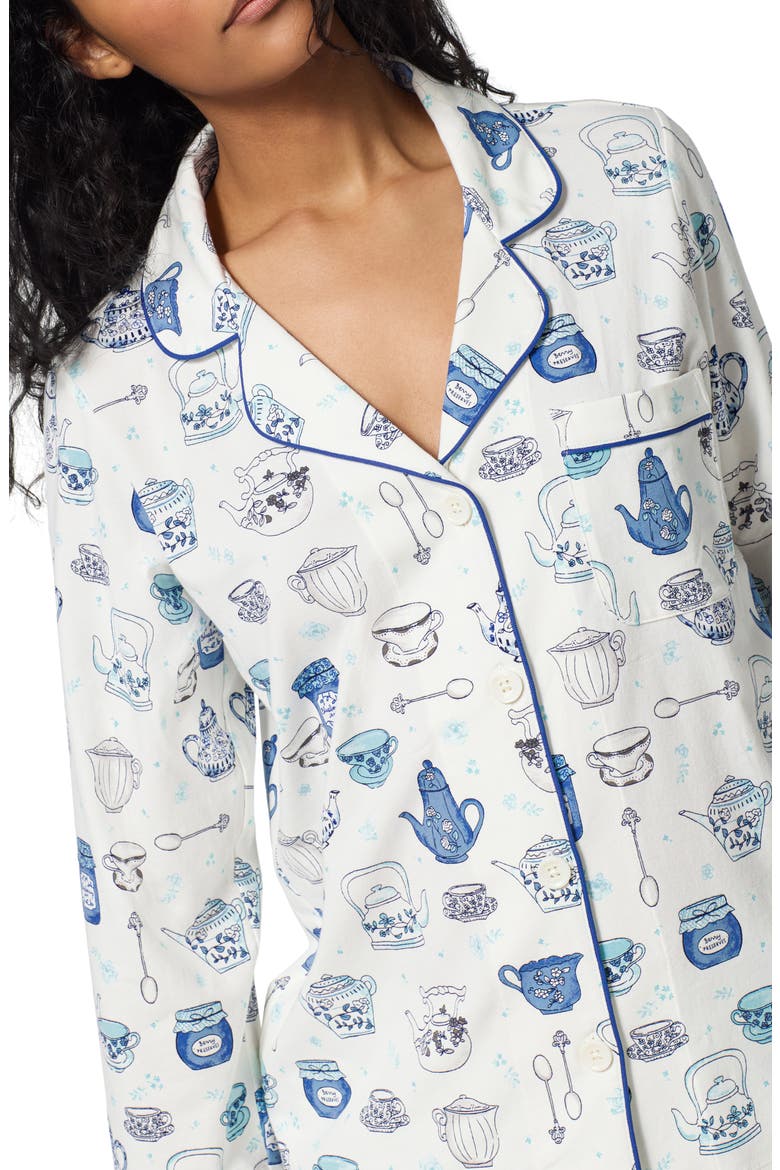 Teapot Cotton Blend Pajamas, Alternate, color, LADY GREY