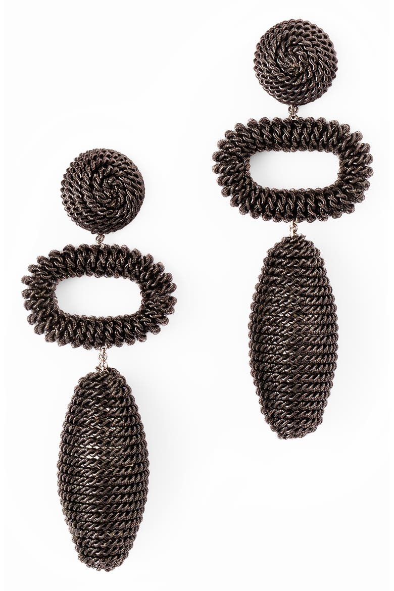 Fontana Drop Earrings, Main, color, BLACK