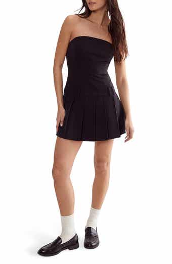 NASTY GAL Essentials Pleated Hem Strapless Minidress