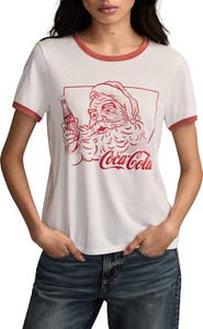 Lucky Brand Coca Cola Santa Graphic T-Shirt