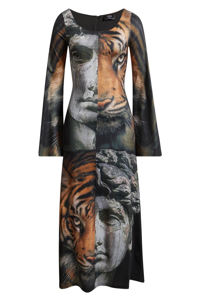 You Are Art Long Sleeve Maxi Dress, Alternate, color, BLACK/ TIGER