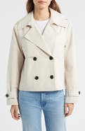 BCBG Floral Lining Short Trench Coat