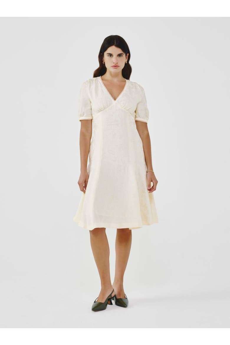 Floral Jacquard Midi Dress, Main, color, Off-white