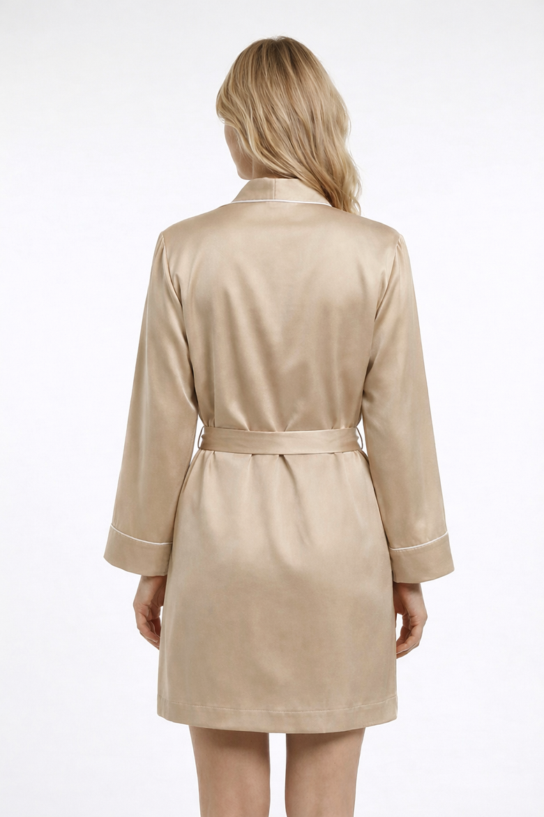 Rovinia Short Nightshirt & Robe set, Alternate, color, Beige