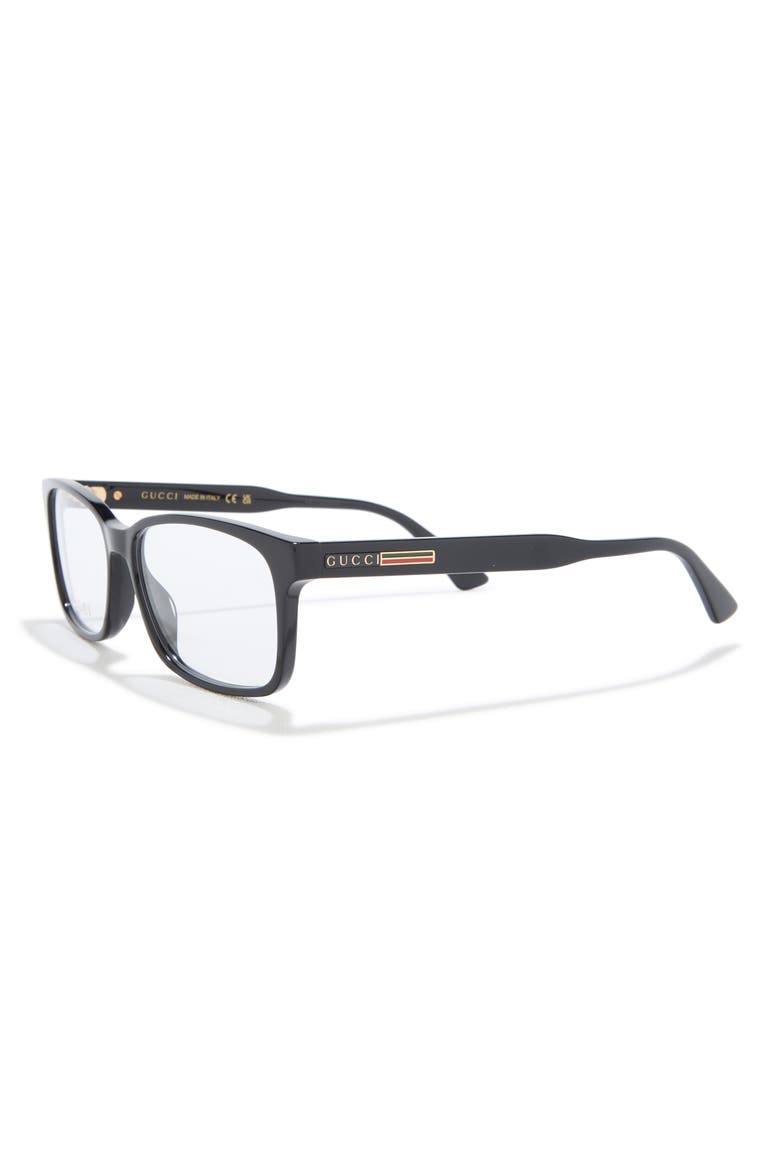55mm Square Optical Frames, Alternate, color, BLACK BLACK TRANSPARENT