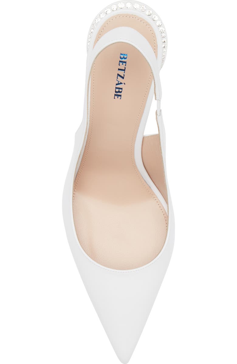 BETZÁBE Eva Crystal Slingback Pump, Alternate, color, White Nappa